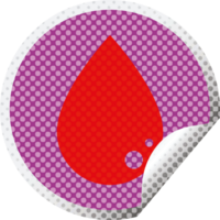 sangue far cadere grafico circolare peeling etichetta png