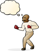 Cartoon-Boxer mit Gedankenblase png