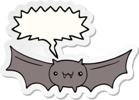 cartoon vampire bat with speech bubble sticker png