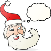 mão desenhado pensamento bolha desenho animado santa claus rindo png