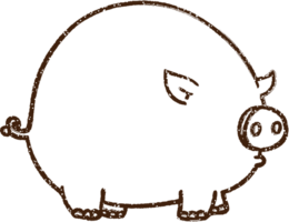 Tired Pig Charcoal Drawing png