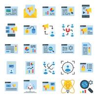 Digital marketing icon set in flat style vector