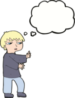 cartoon man gesturing with thought bubble png