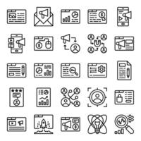 Digital marketing icon set in line style vector