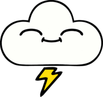 comic book style cartoon of a thunder cloud png