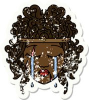 Retro Tattoo Style crying human barbarian png