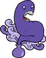 fantasma de halloween dos desenhos animados na garrafa png