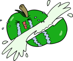 pomme en tranches de dessin animé png