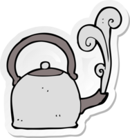 sticker of a cartoon old kettle png