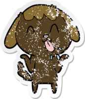 distressed sticker of a cute cartoon dog png