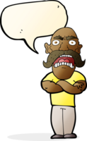 caricatura, enojado, hombre, con, burbuja del discurso png