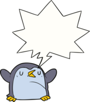 tekenfilm pinguïn met toespraak bubbel png