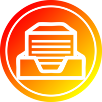 office paper stack circular icon with warm gradient finish png