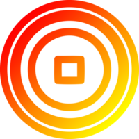 hou op knop circulaire icoon met warm helling af hebben png