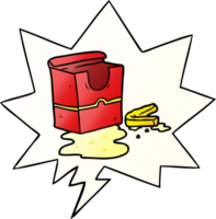 dessin animé vide boîte de frites avec discours bulle dans lisse pente style png