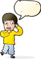 cartoon frightened boy with speech bubble png