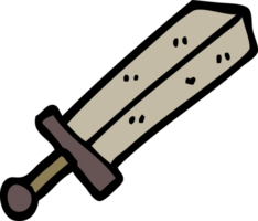 hand drawn doodle style cartoon sword png