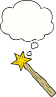 cartoon magic wand with thought bubble png