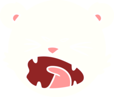 dessin animé de style plat couleur ours polaire en colère png