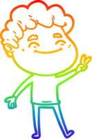 Regenbogen Gradient Linie Zeichnung von ein Karikatur freundlich Mann png