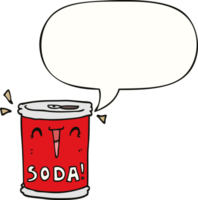 cartoon soda can with speech bubble png