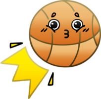 Gradient schattiert Karikatur von ein Basketball png