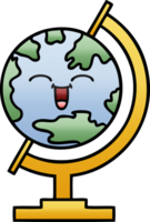 gradient shaded cartoon of a globe of the world png