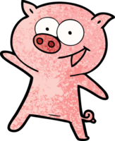 cheerful dancing pig cartoon png