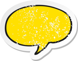 retro distressed sticker of a cartoon speech bubble png