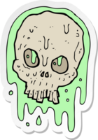 sticker of a cartoon slimy skull png