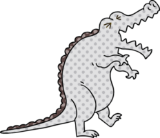 comic book style quirky cartoon crocodile png