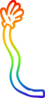 rainbow gradient line drawing of a cartoon retro hand gestures png