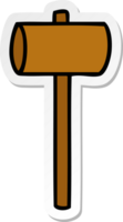 hand drawn sticker cartoon doodle of a mallet png