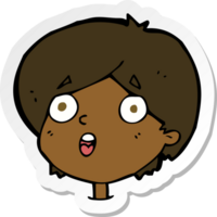 sticker of a cartoon amazed expression png