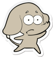 sticker of a cartoon unsure elephant png