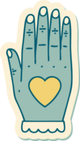sticker of tattoo in traditional style of a hand png