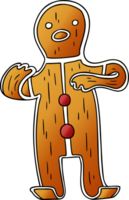 hand drawn gradient cartoon doodle of a gingerbread man png