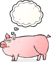 hand drawn thought bubble cartoon huge pig png