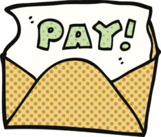 comic book style cartoon pay packet png