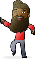 cartoon man with beard laughing and pointing png
