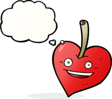 tekenfilm liefde hart appel met gedachte bubbel png