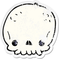 distressed sticker of a cartoon skull png