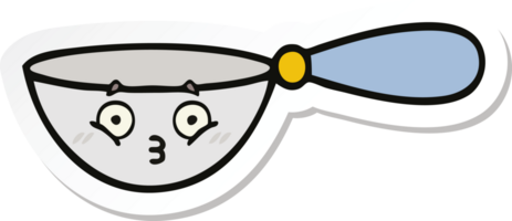 sticker of a cute cartoon measuring spoon png