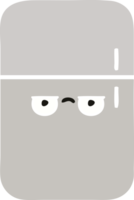 flat color retro cartoon of a fridge  zer png