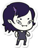 sticker of a cartoon friendly vampire girl png