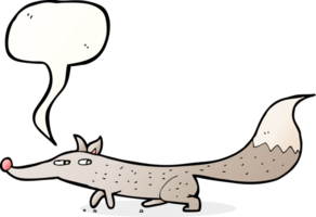 Cartoon kleiner Wolf mit Sprechblase png