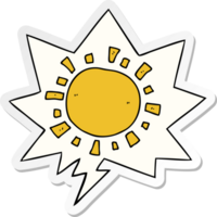 tecknad serie Sol med Tal bubbla klistermärke png