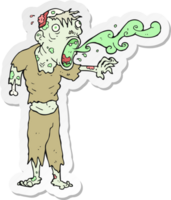 sticker of a cartoon gross zombie png