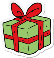 sticker of a cartoon wrapped gift png