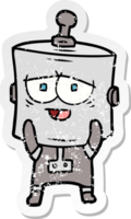 distressed sticker of a cartoon robot png